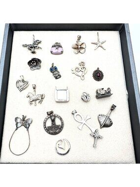 Sterling Silver Pendant Charm Lot 66 Grams Wear Scrap or Resell All XRF Tested